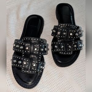 Dolce Vita Welsa Black Studded Women's Sandals